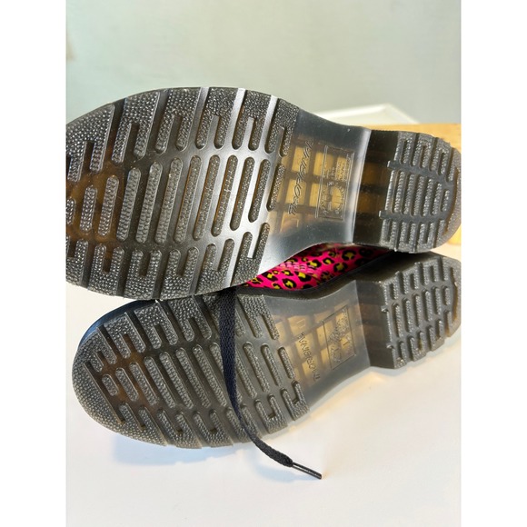 Dr Martens 1460 Neon Pink Lime Leopard Print Patent Leather Boots  Womens 6 - Picture 4 of 7